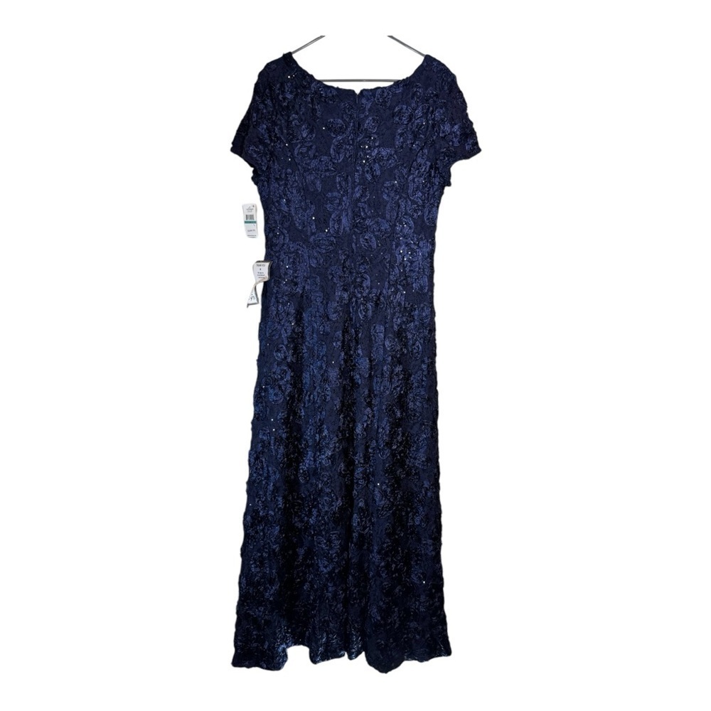 Alex Evenings Embellished Lace A-Line Evening Gown in Navy NWT - Picture 6 of 8